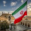 イランの国旗と風景
