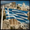 ギリシャの国旗と風景